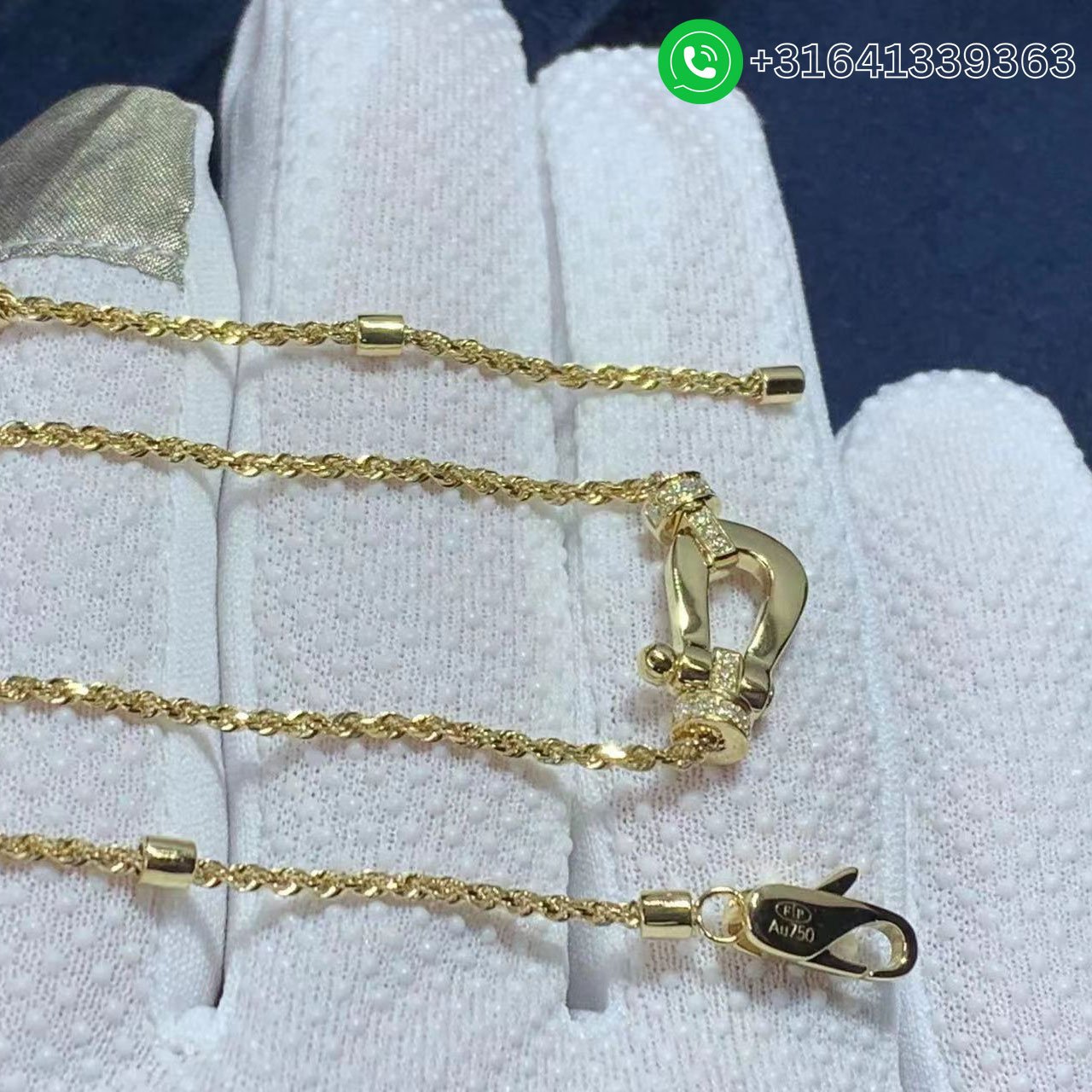 18K Yellow Gold Fred Force 10 Diamonds Necklace – 7B0236 - Image 5