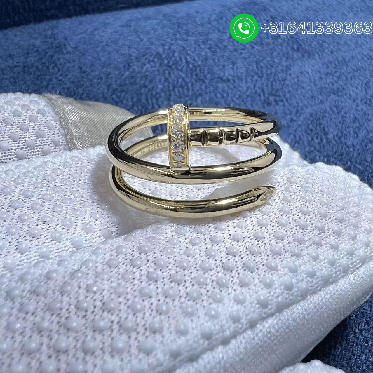 Best Quality Cartier Juste Un Clou 18k Yellow Gold Diamond Double Row Nail Ring B4211800 - Image 2