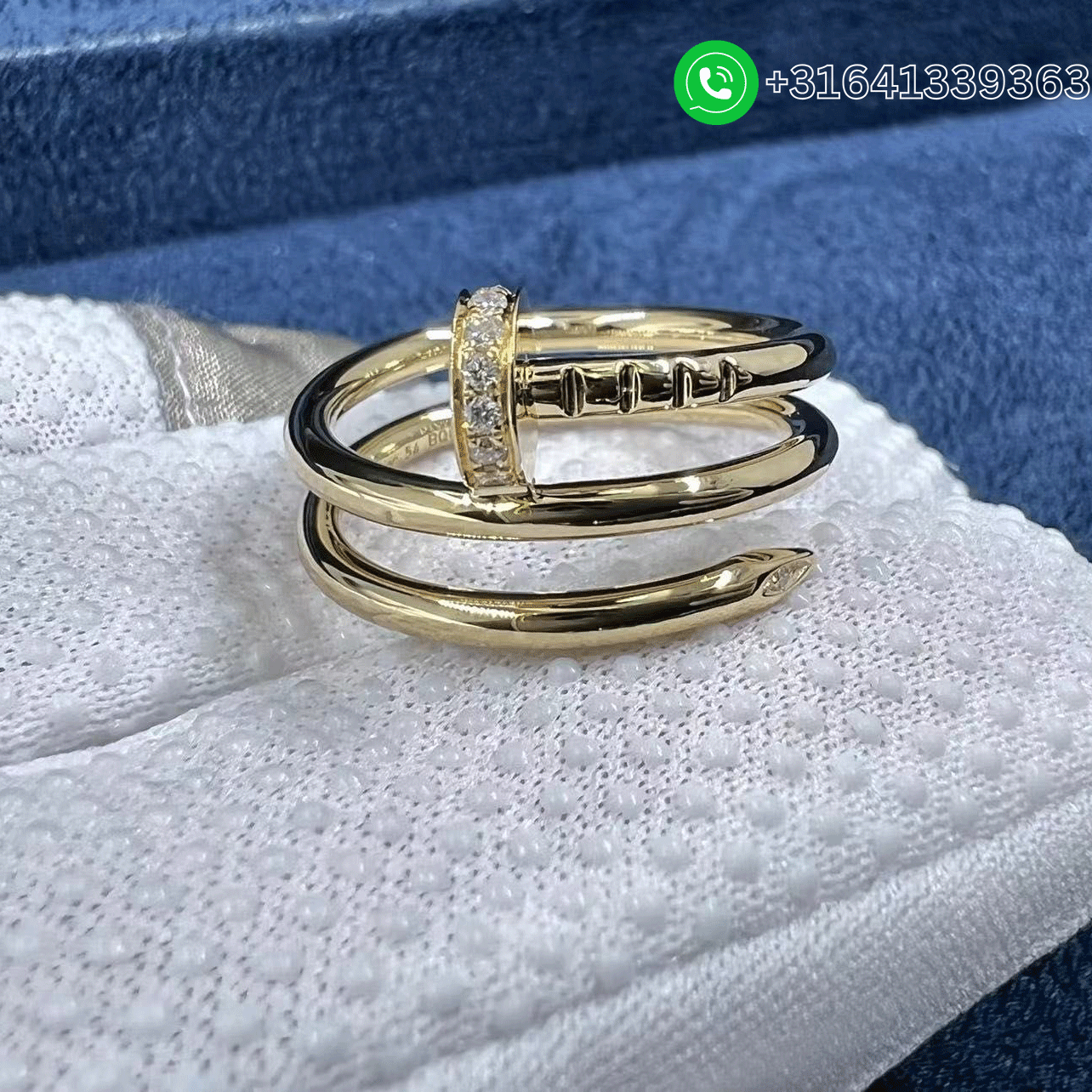 Best-Quality-Cartier-Juste-Un-Clou-18k-Yellow-Gold-Diamond-Double-Row-Nail-Ring-B4211800-8