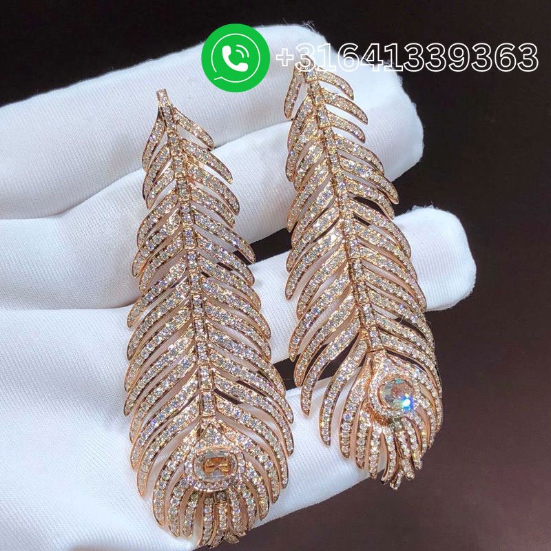 Boucheron-Plume-de-Paon-18k-Rose-Gold-Pave-Diamond-Feather-Pendant-Earrings-JCO01236-2