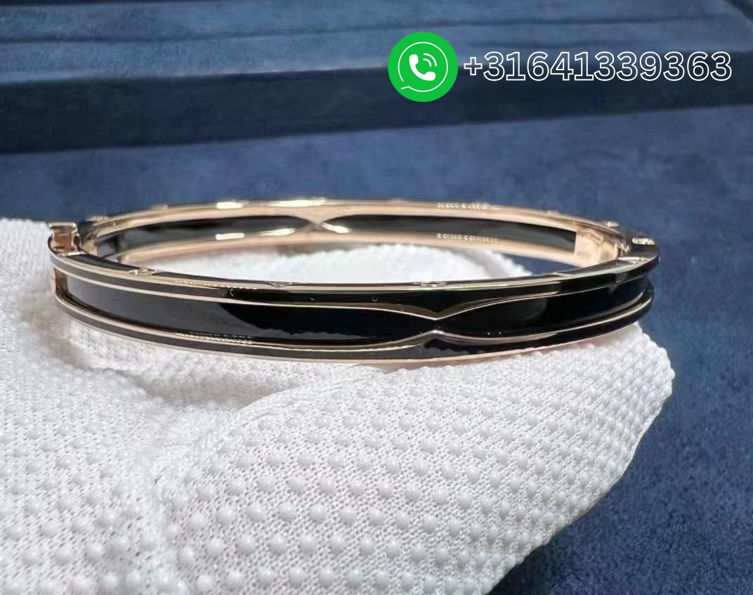 Bulgari B.zero1 bracelet in 18 kt rose gold with black ceramic Ref.: 358044 - Image 3