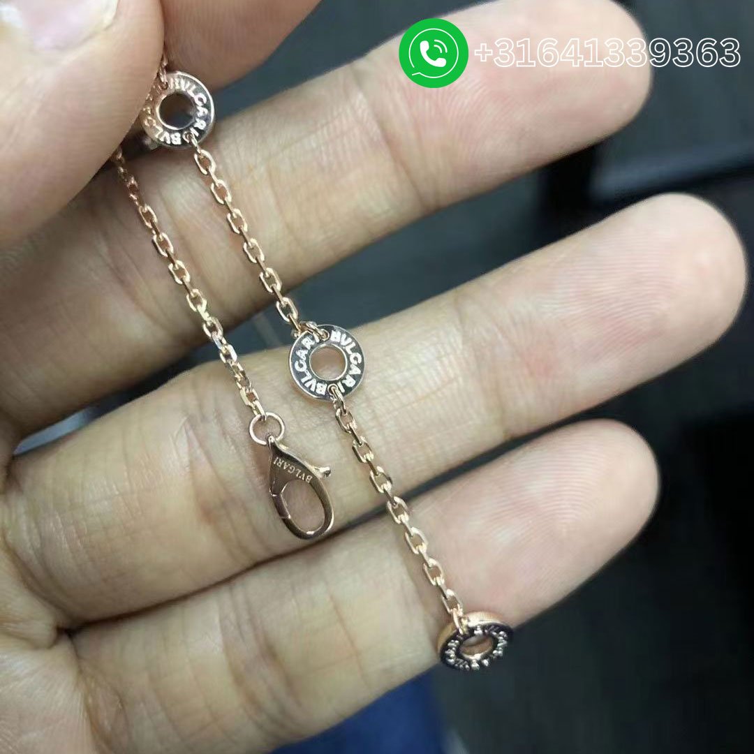 Bulgari B.zero1 Rock 18 kt Yellow Gold With Pavé Diamonds Pendant Necklace 357885 - Image 4