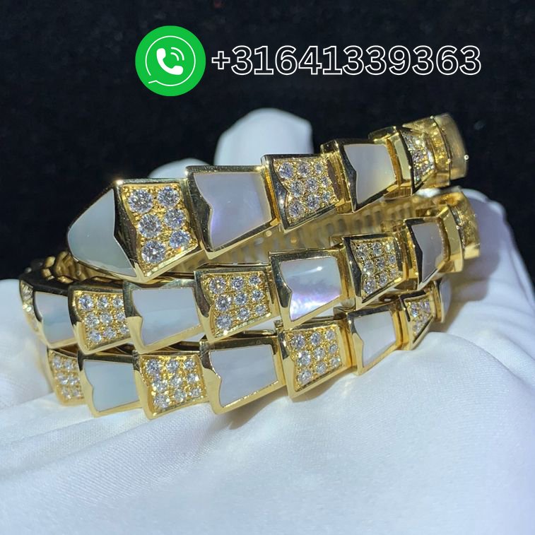 Bvlagari-Serpenti-Yellow-Gold-Mother-Of-Pearl-Diamond-Two-coil-B-(4)