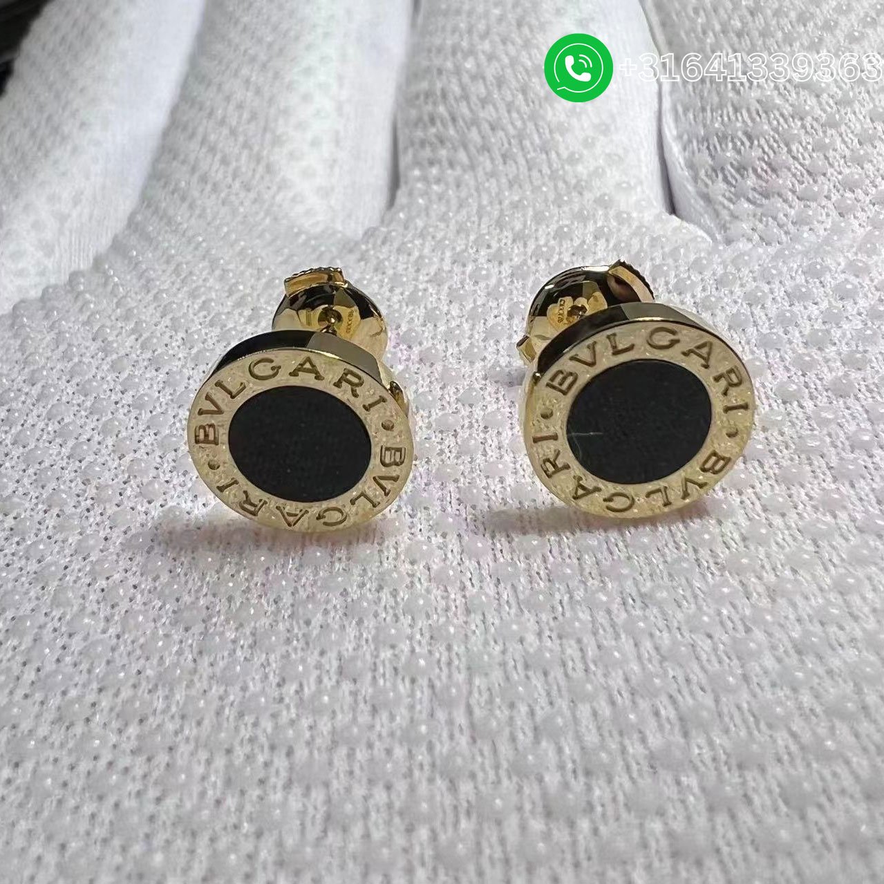 Bvlgari-18K-Rose-Gold-Black-Onyx-Stud-Earrings-1