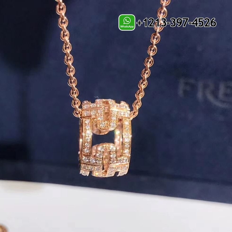 Bvlgari 18K Rose Gold Chain and 18 Kt Rose Gold Set with a Diamond Pendant Necklace 2