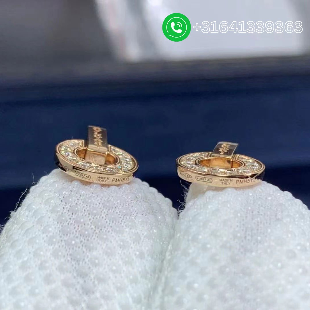 Bvlgari 18K Rose Gold & Diamond Openwork Earrings 357318 - Image 4