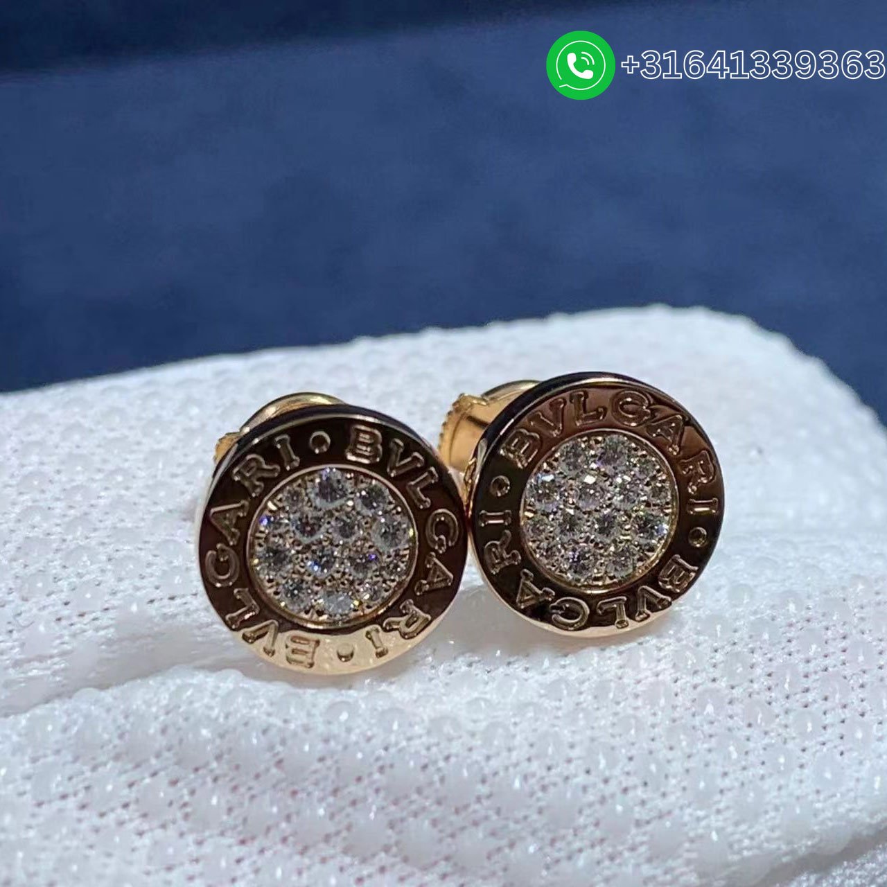 Bvlgari-18K-Rose-Gold-with-Pave-Diamonds-Single-Stud-Earring-354731-4