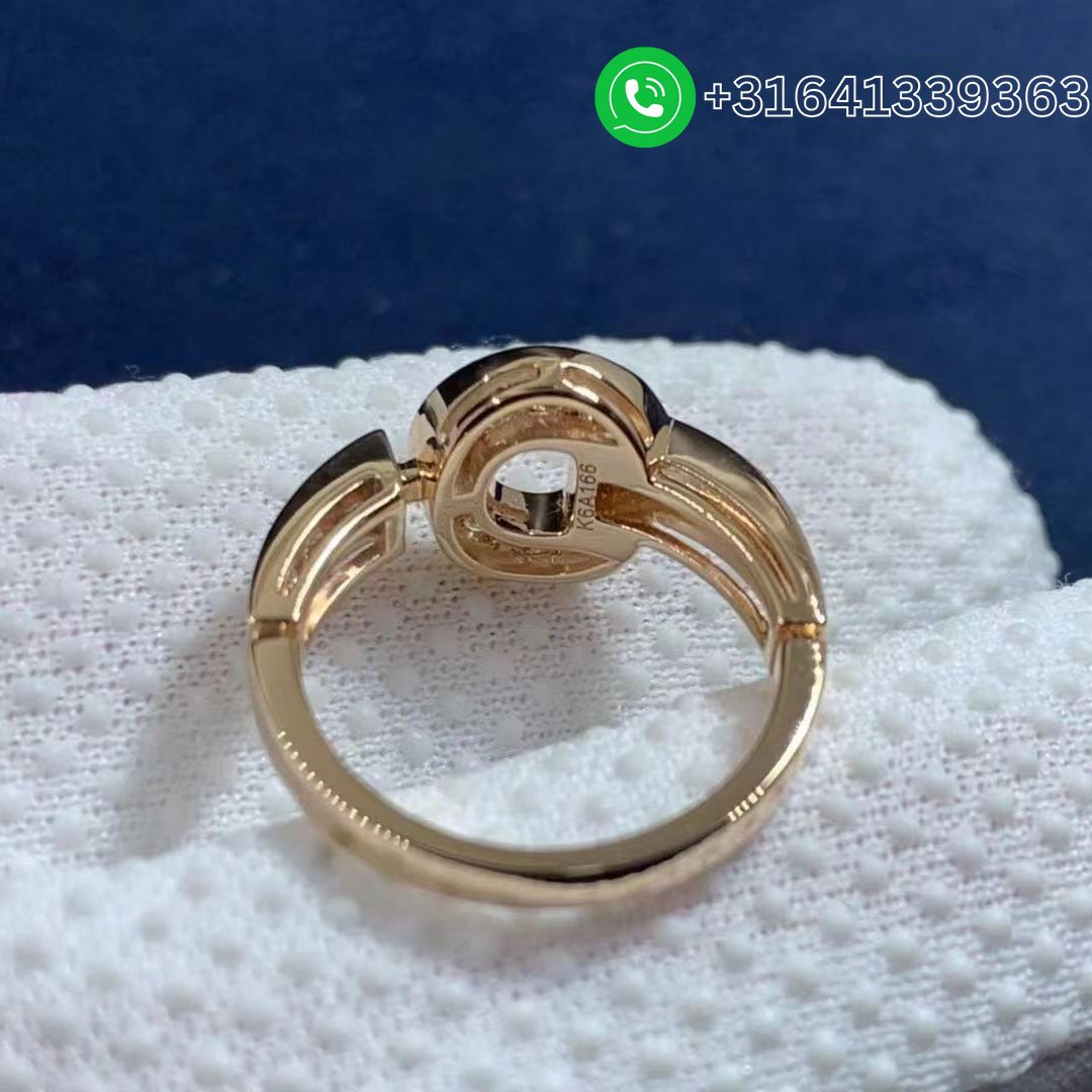 Bvlgari 18k Rose Gold Set With Pavé Diamonds Ring 349623 - Image 7