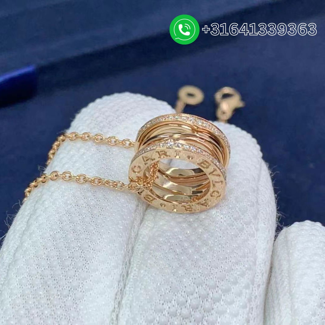 Bvlgari B.zero1 18K Rose Gold Necklace B.zero1 Design Legend Pendant – 354195 - Image 6