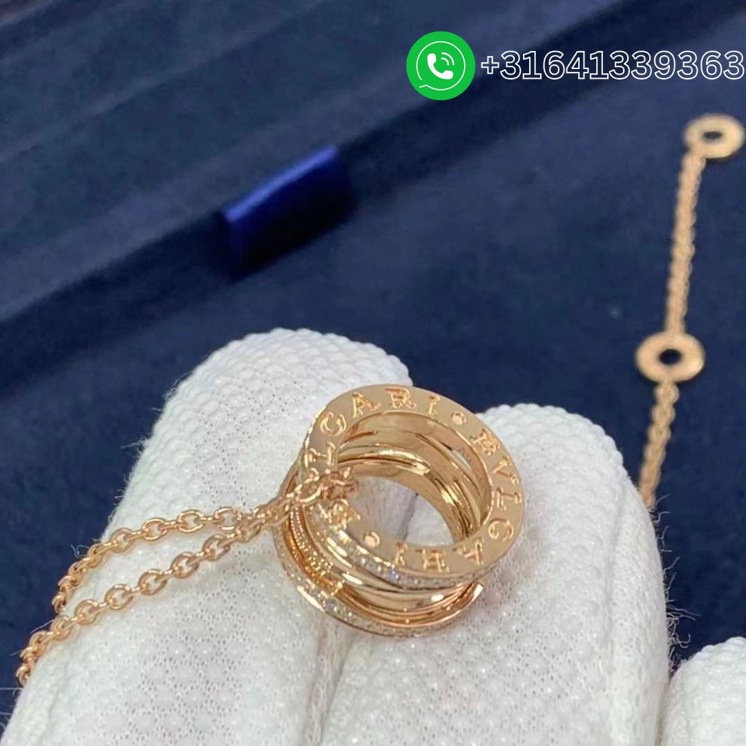 Bvlgari B.zero1 18K Rose Gold Necklace B.zero1 Design Legend Pendant – 354195 - Image 2