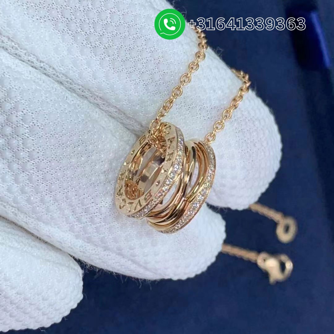 Bvlgari B.zero1 18K Rose Gold Necklace B.zero1 Design Legend Pendant – 354195 - Image 5