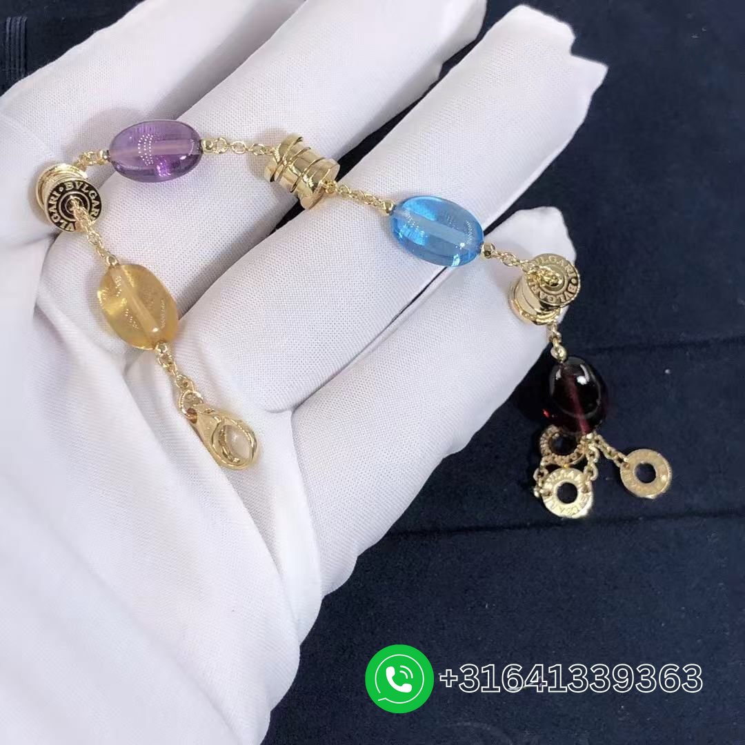 Bvlgari B.Zero1 Multicolored Gemstones 18K Yellow Gold Bracelet 343194 BR854519 - Image 3