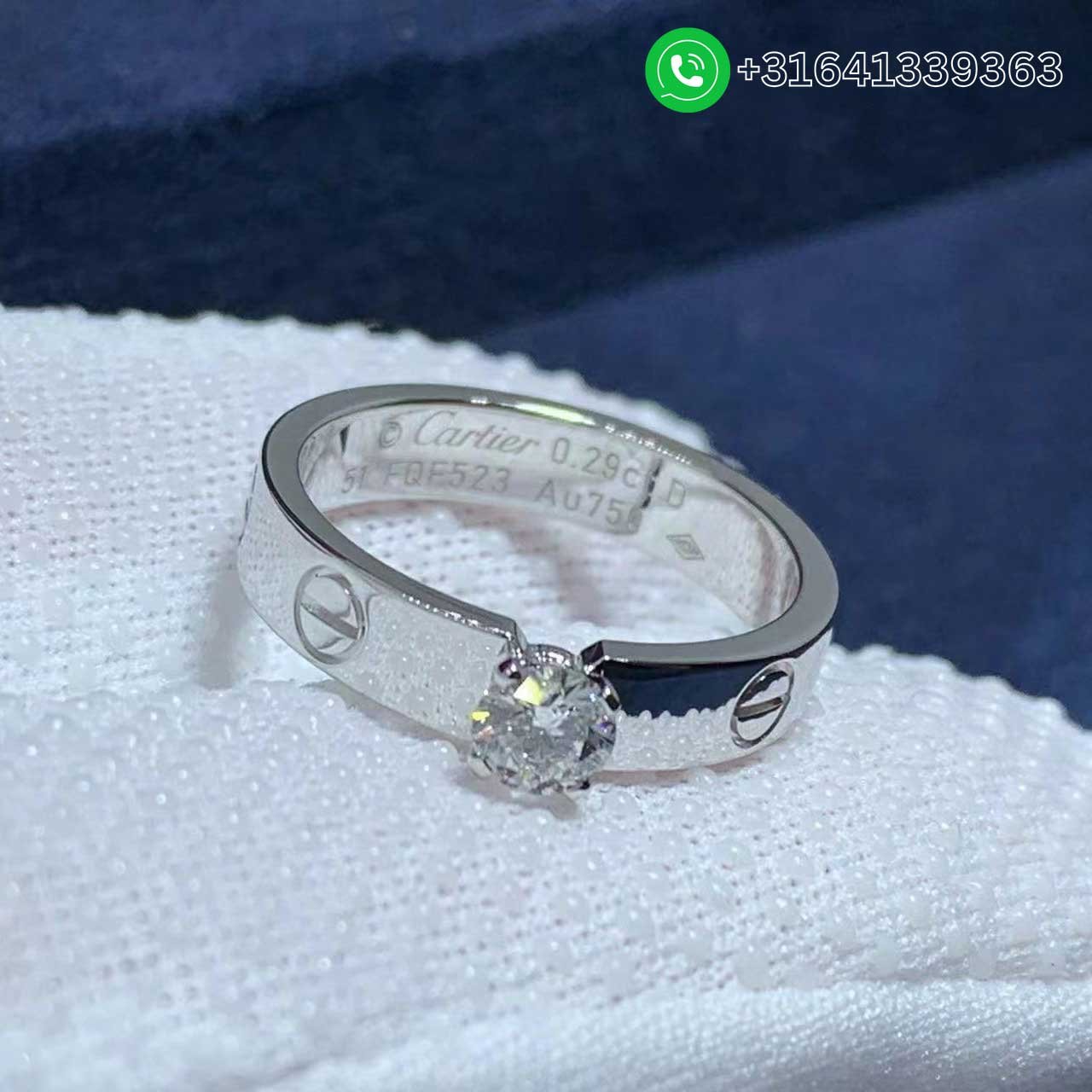 Cartie Love Solitaire 18K White Gold Diamond Ring N4723700 - Image 2