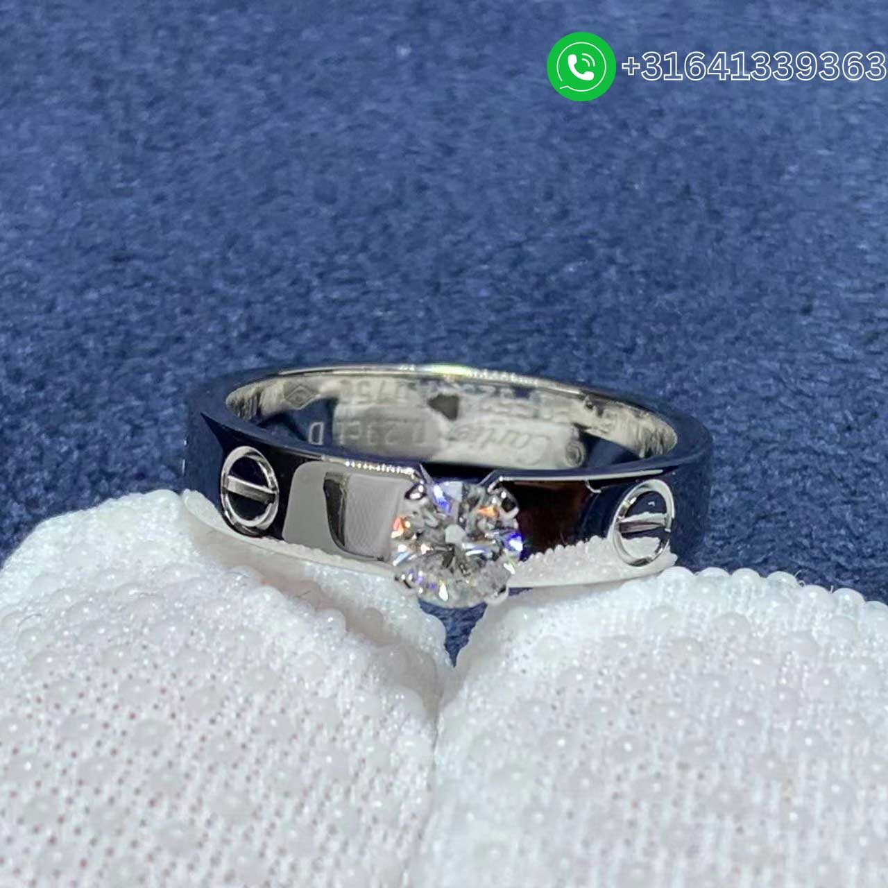 Cartie Love Solitaire 18K White Gold Diamond Ring N4723700 - Image 4