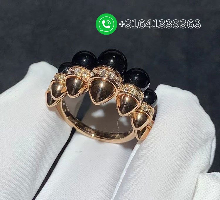 Cartier 18K Rose Gold Clash de Cartier Diamonds Large Modeland Onyx Ring N4793900 - Image 6