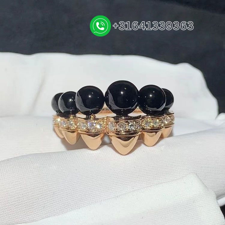Cartier 18K Rose Gold Clash de Cartier Diamonds Large Modeland Onyx Ring N4793900 - Image 3