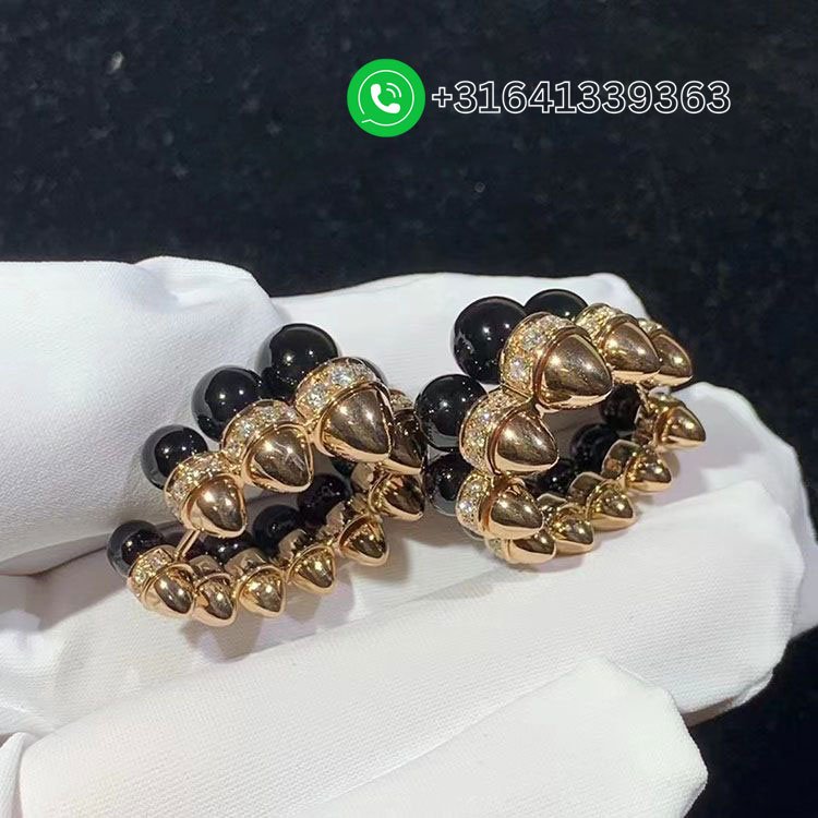 Cartier 18K Rose Gold Clash de Cartier Diamonds and Onyx Earrings N8515235 - Image 6