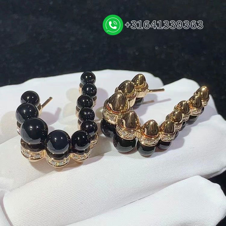 Cartier 18K Rose Gold Clash de Cartier Diamonds and Onyx Earrings N8515235 - Image 5