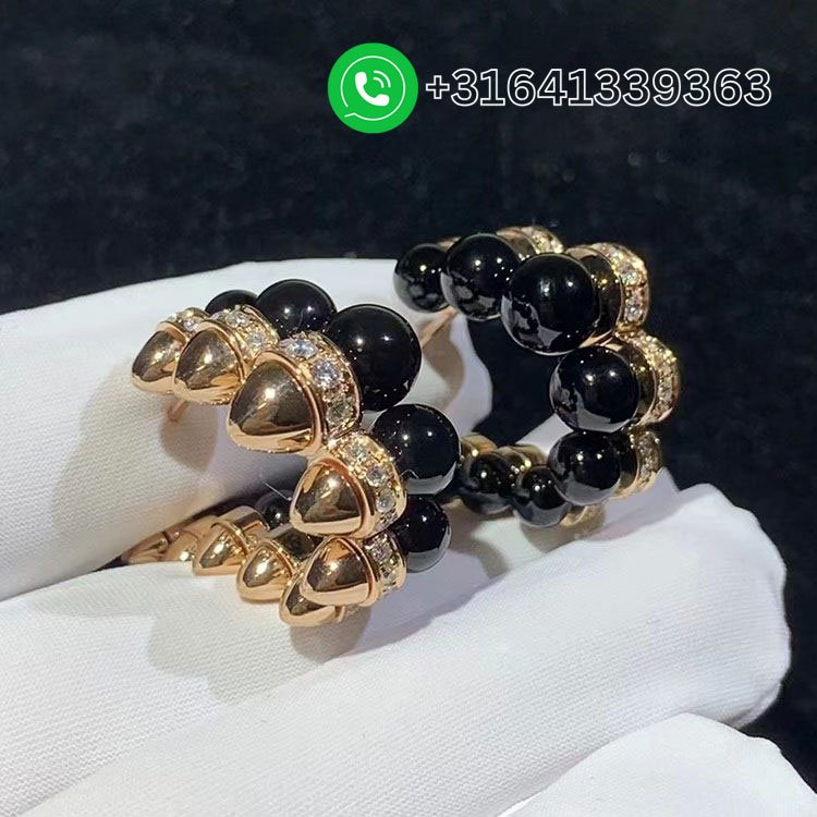 Cartier 18K Rose Gold Clash de Cartier Diamonds and Onyx Earrings N8515235 - Image 4