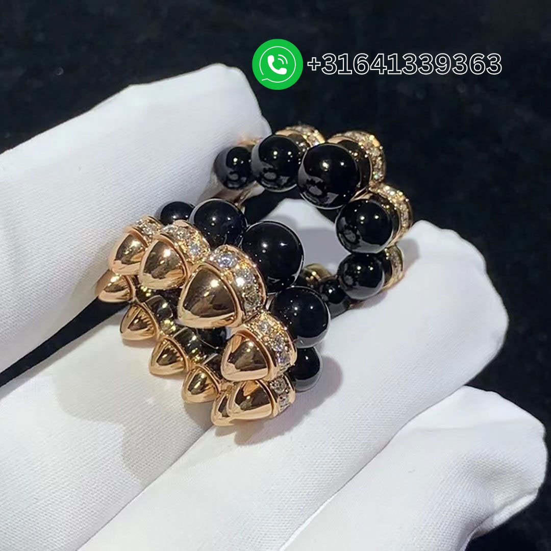 Cartier 18K Rose Gold Clash de Cartier Diamonds and Onyx Earrings N8515235 - Image 3