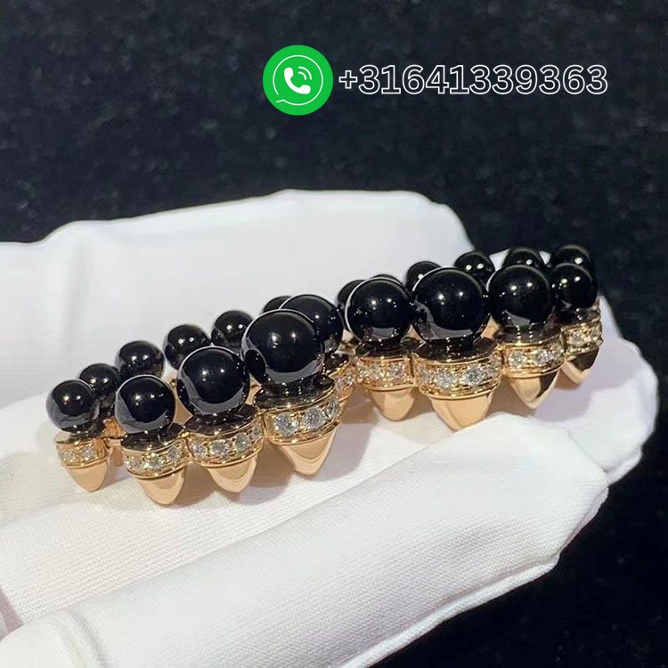 Cartier 18K Rose Gold Clash de Cartier Diamonds and Onyx Earrings N8515235 - Image 7