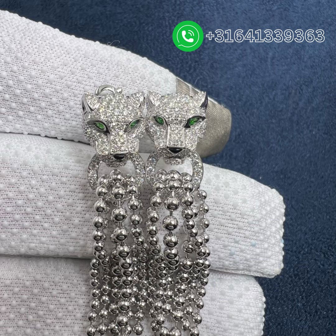 Cartier 18K White Gold 1.48ct Diamond Panthere de Cartier Tassel Earrings N8515073 - Image 5
