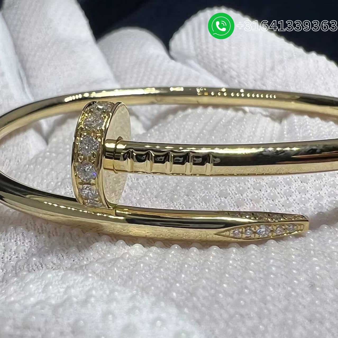 Cartier-18K-Yellow-Gold-Diamond-Nail-Juste-Un-Clou-Bracelet-B6048617-3