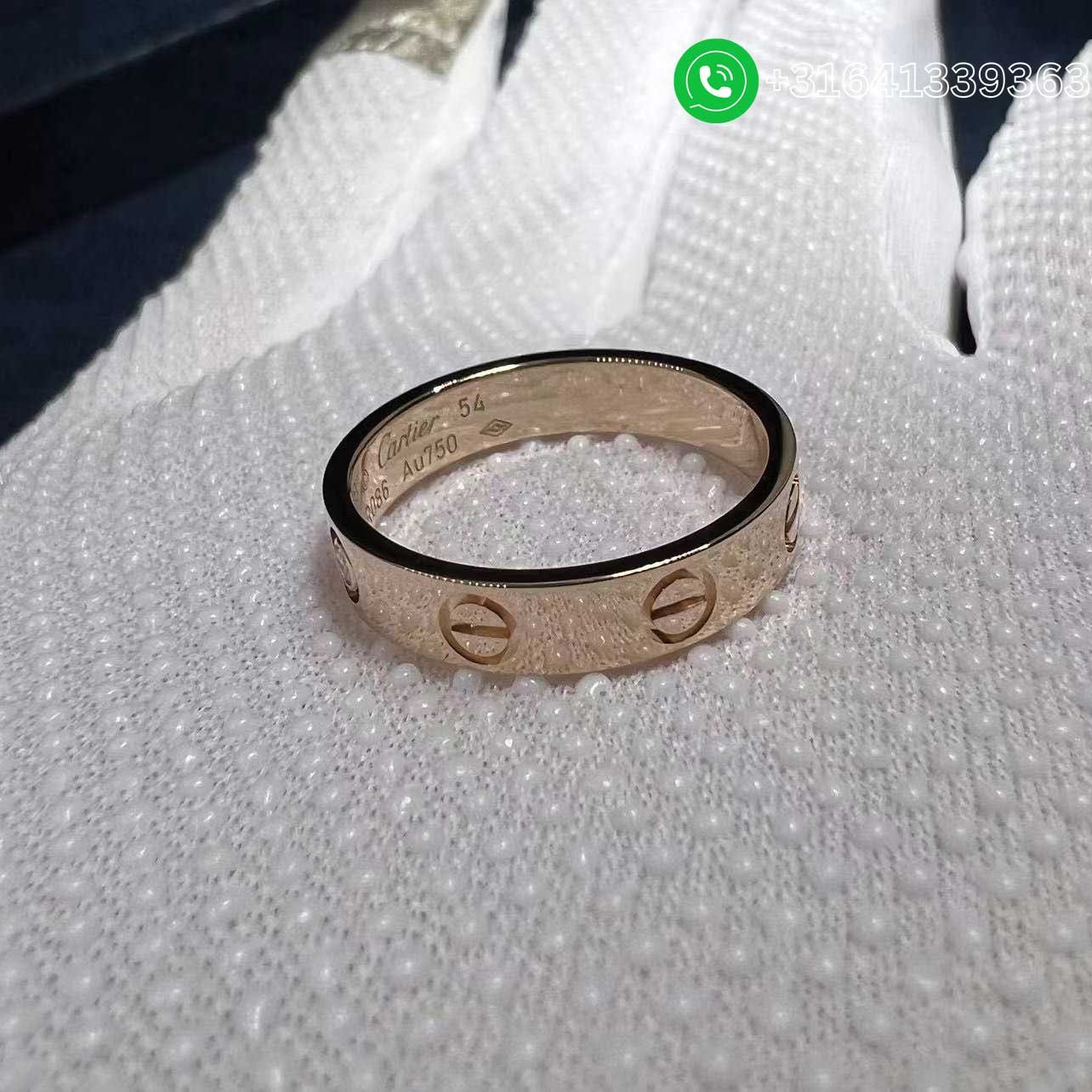 Cartier 18k Rose Gold 4MM Band 1 Diamond LOVE Ring B4050700 - Image 4