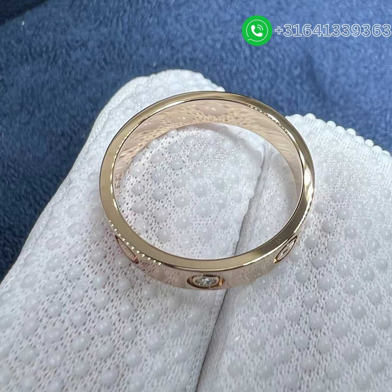 Cartier 18k Rose Gold 4MM Band 1 Diamond LOVE Ring B4050700 - Image 2