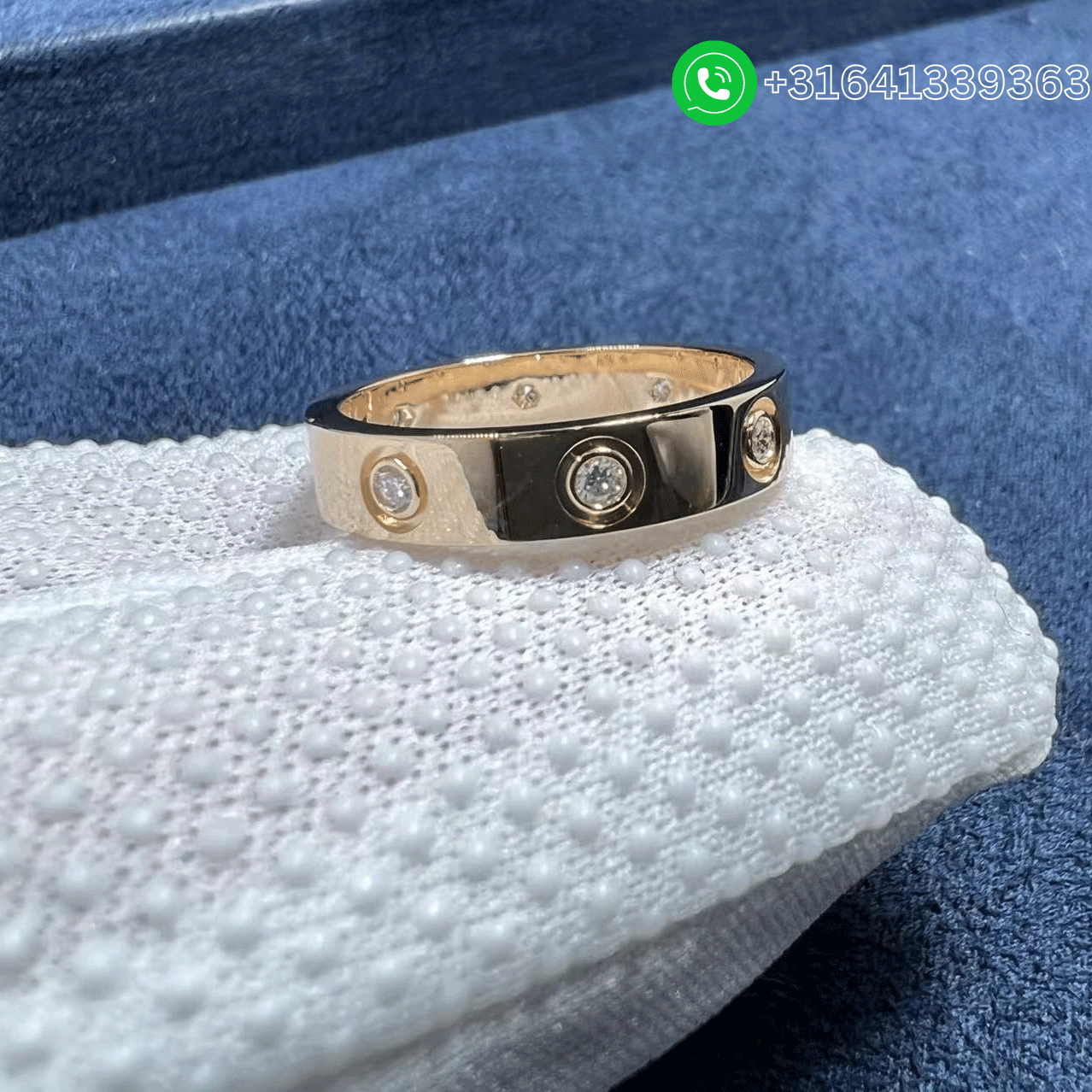 Cartier-18k-Rose-Gold-4MM-Band-8-Diamond-LOVE-Ring-B4050800-5