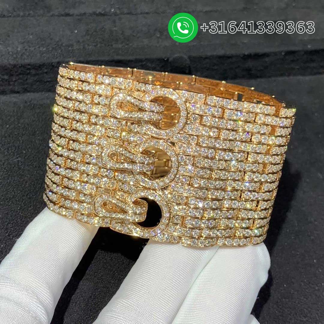 Cartier-18k-Rose-Gold-Full-Pave-Diamonds-Agrafe-High-Jewellery-Cuff-Bracelet-HP601053