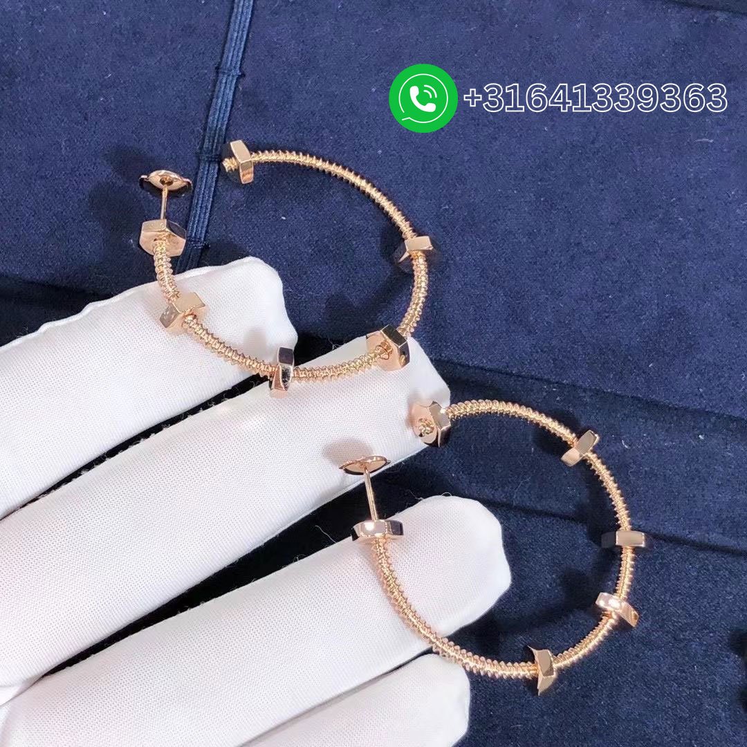 Cartier Ecrou De Cartier 18K Rose Gold Earrings B8301408 - Image 6