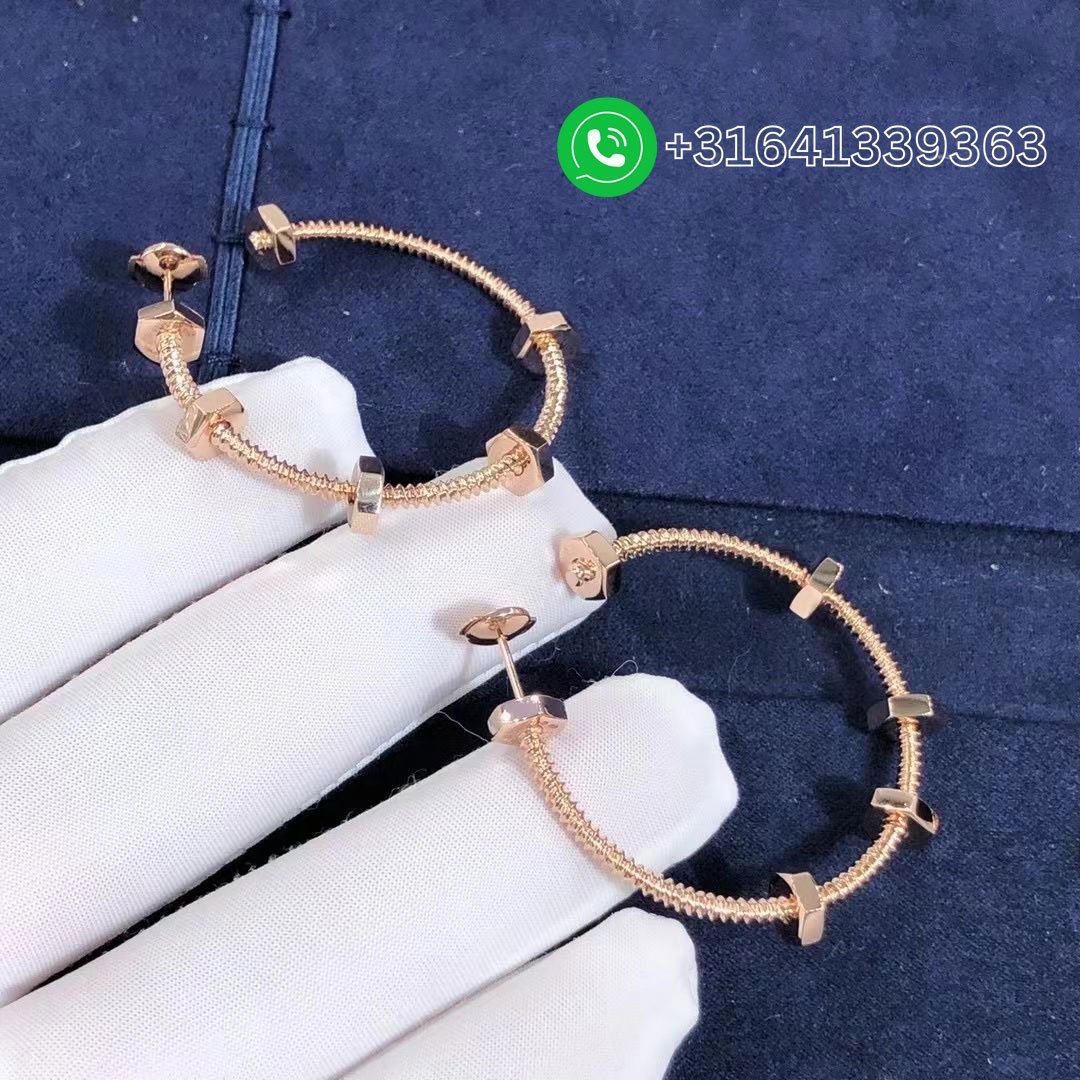 Cartier Ecrou De Cartier 18K Rose Gold Earrings B8301408 - Image 4