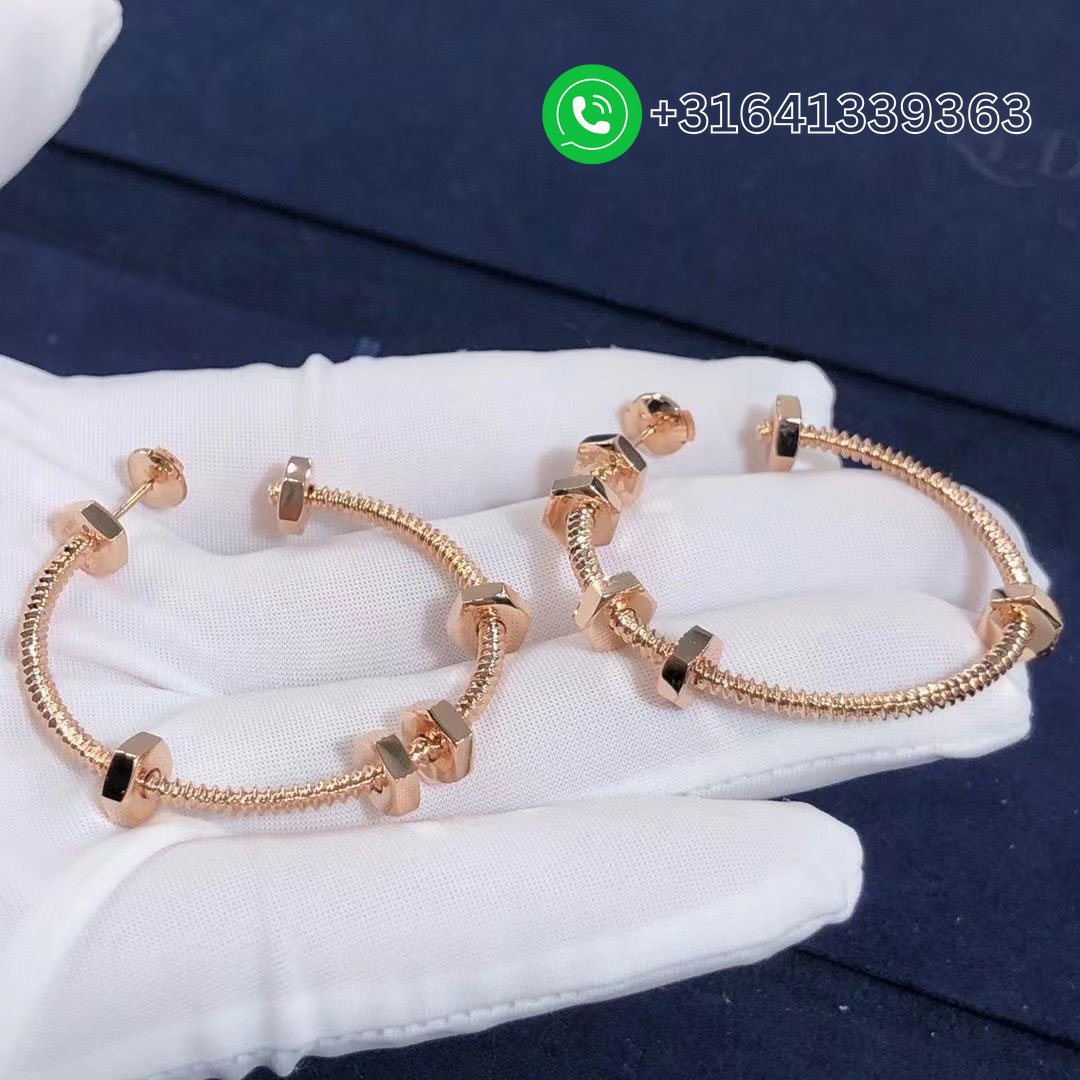 Cartier Ecrou De Cartier 18K Rose Gold Earrings B8301408 - Image 3