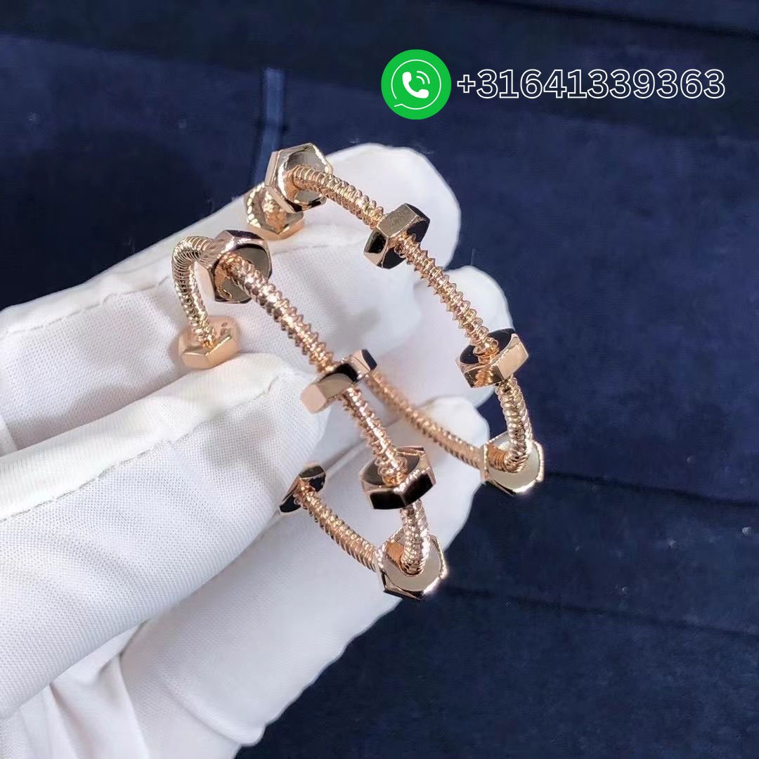 Cartier Ecrou De Cartier 18K Rose Gold Earrings B8301408 - Image 8