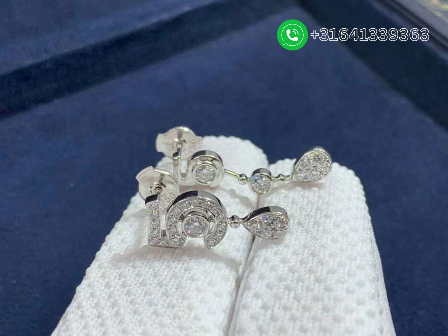 Chanel Eternal N°5 Transformable 18K White Gold Diamonds Earrings J11992 - Image 5