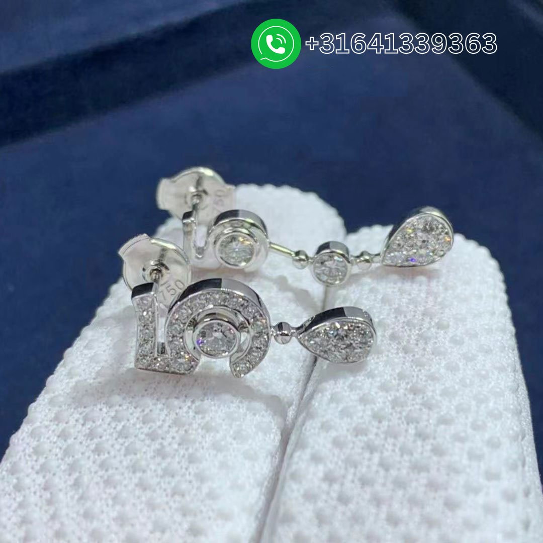 Chanel Eternal N°5 Transformable 18K White Gold Diamonds Earrings J11992 - Image 6