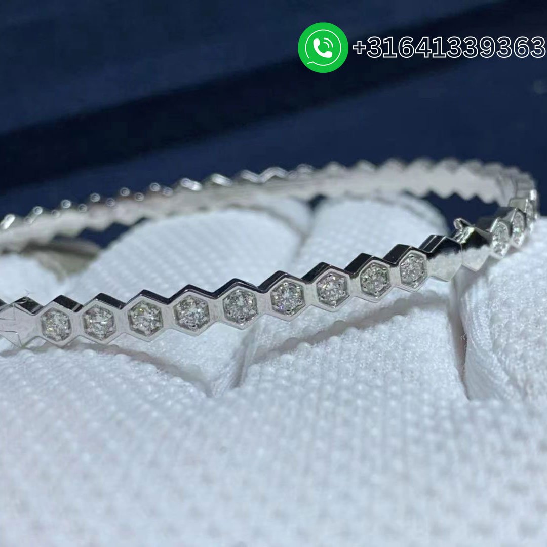 Chaumet 18k White Gold Bee My Love Pavé Diamonds Bracelet 083437 - Image 5