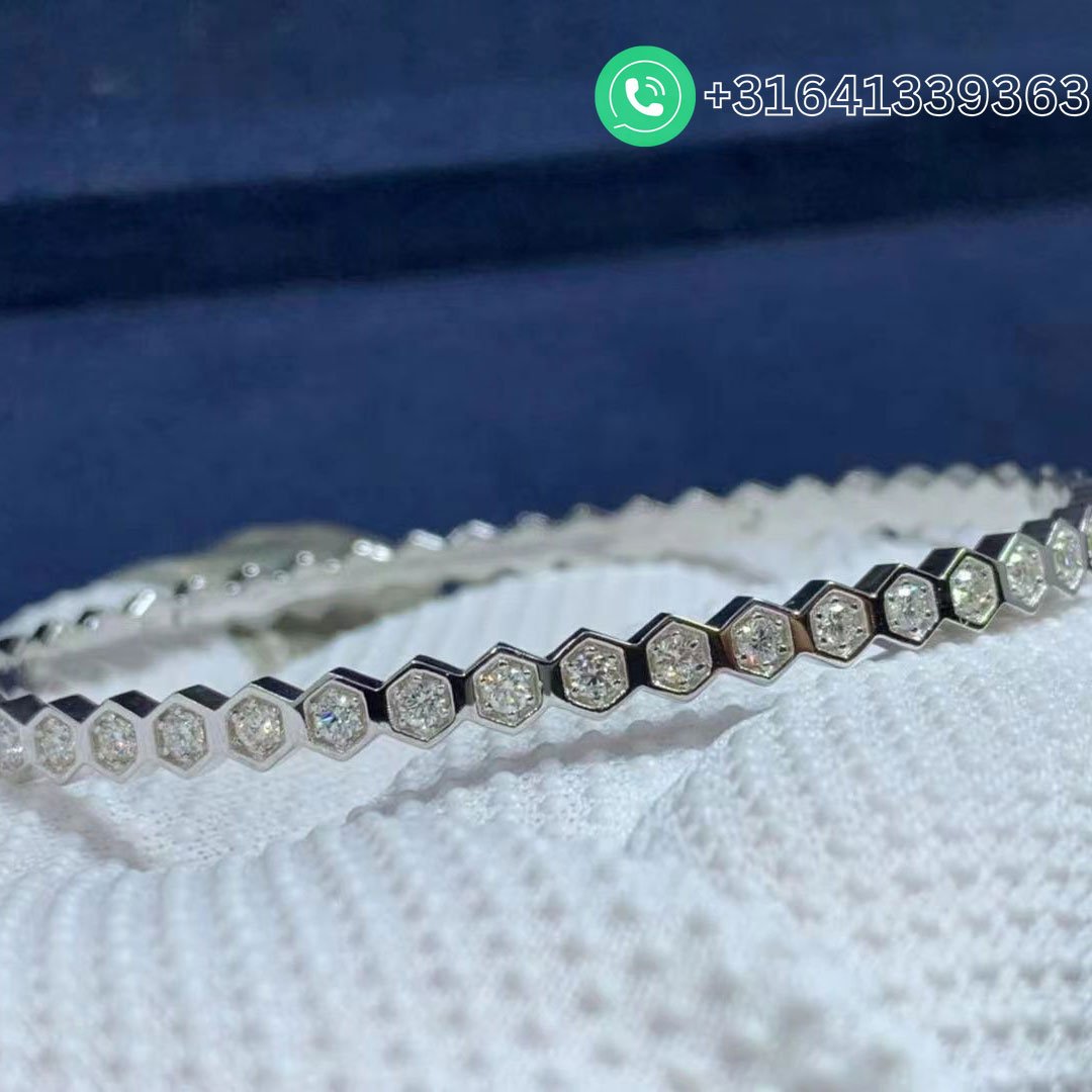 Chaumet 18k White Gold Bee My Love Pavé Diamonds Bracelet 083437 - Image 2