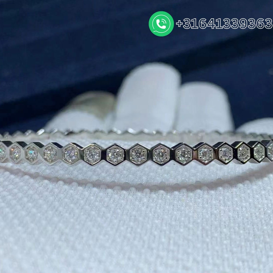 Chaumet 18k White Gold Bee My Love Pavé Diamonds Bracelet 083437 - Image 3