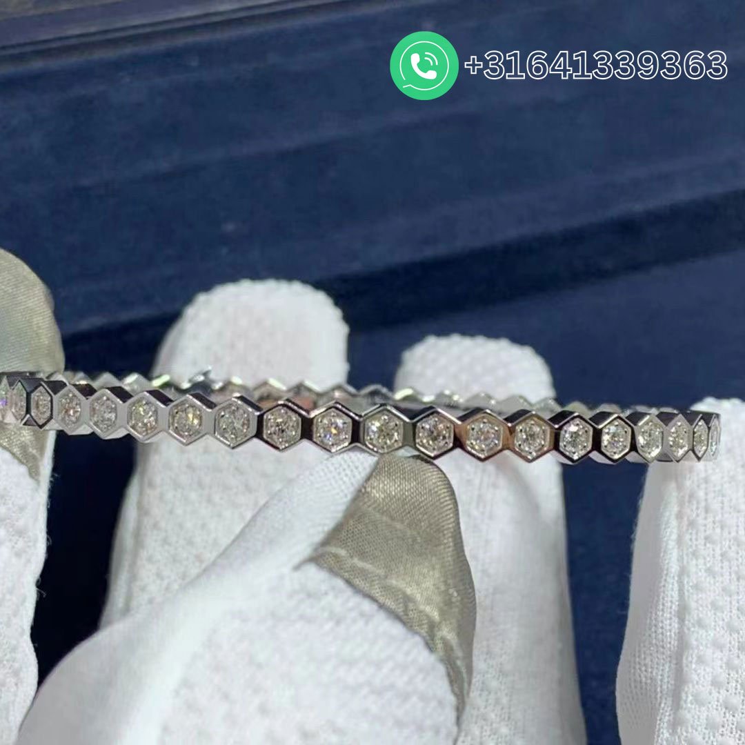 Chaumet 18k White Gold Bee My Love Pavé Diamonds Bracelet 083437 - Image 4