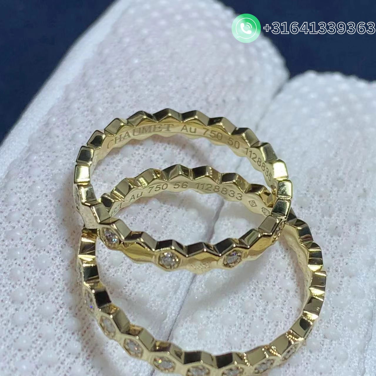 Chaumet Bee My Love 18K Yellow Gold Diamond Ring 081934-081932 - Image 8