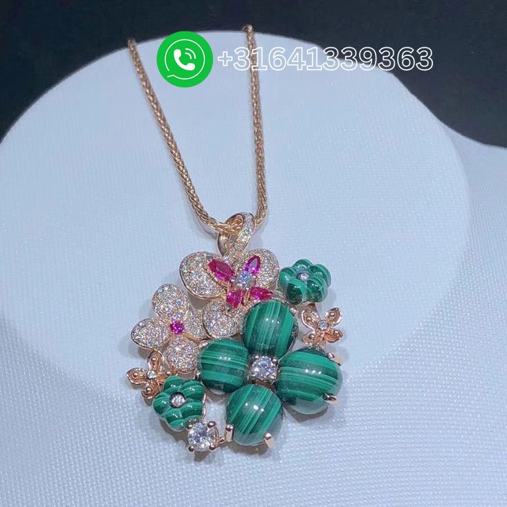 Chaumet Haumet Hortensia 18K Rose Gold Diamond Pendant Necklace 083550 - Image 6