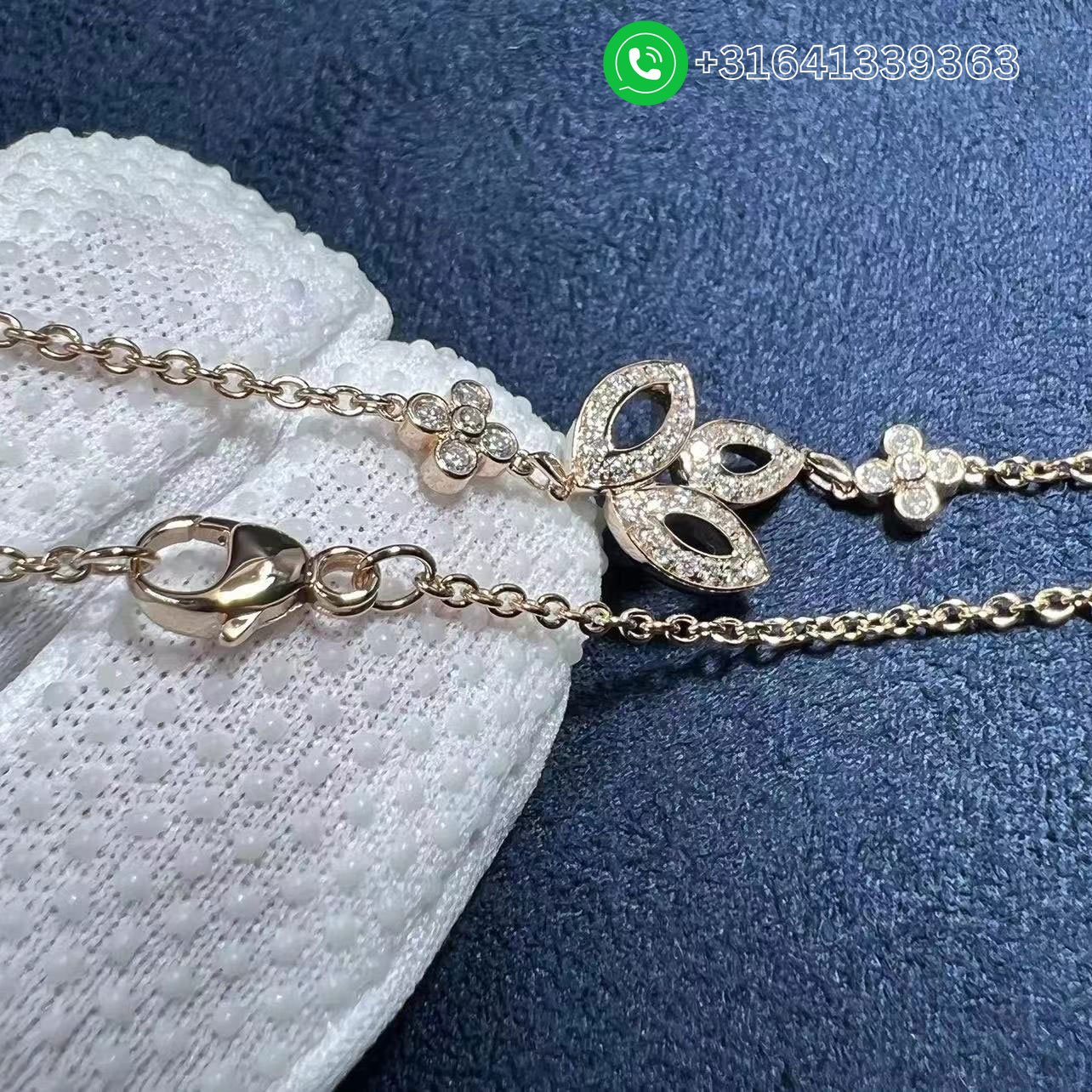 Custom-Harry-Winston-Lily-Cluster-18K-Rose-Gold-Diamond-Bracelet-4