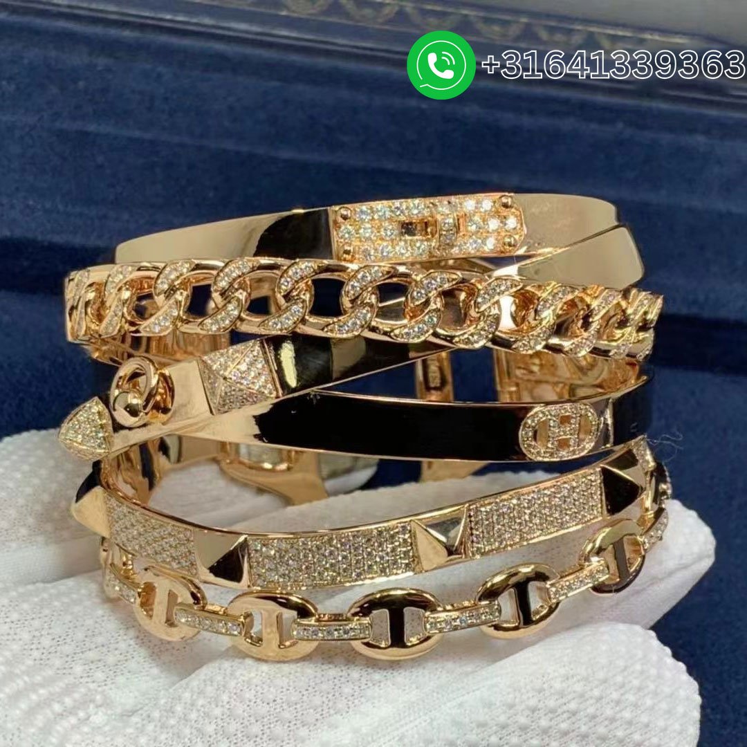 HERMÈS Alchimie 18K Rose Gold & Diamond Bracelet Cuff 4.73cts Exceptional & RARE - Image 2