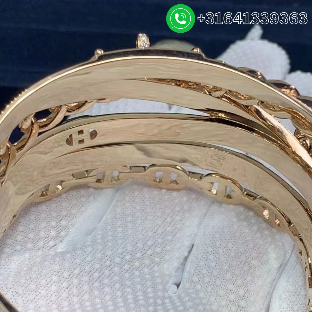 HERMÈS Alchimie 18K Rose Gold & Diamond Bracelet Cuff 4.73cts Exceptional & RARE - Image 3