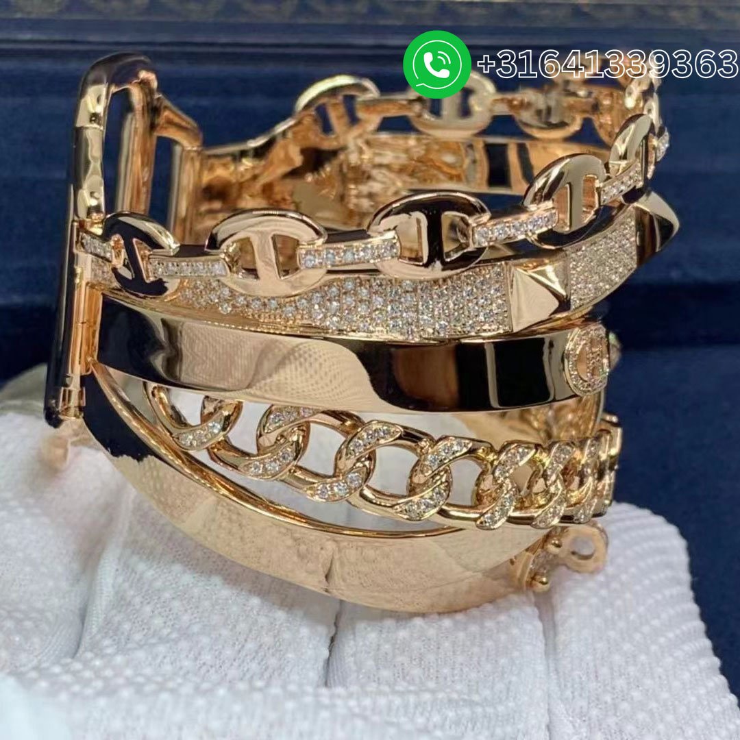 HERMÈS Alchimie 18K Rose Gold & Diamond Bracelet Cuff 4.73cts Exceptional & RARE - Image 4