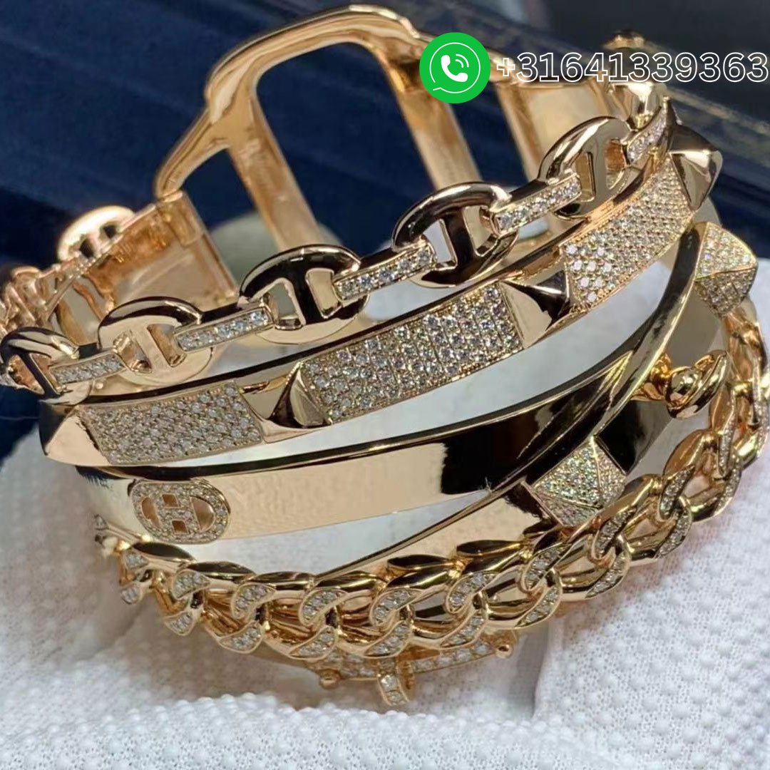 HERMES-Alchimie-18K-Rose-Gold-Diamond-Bracelet-Cuff-4.73cts-Exceptional-RARE-8