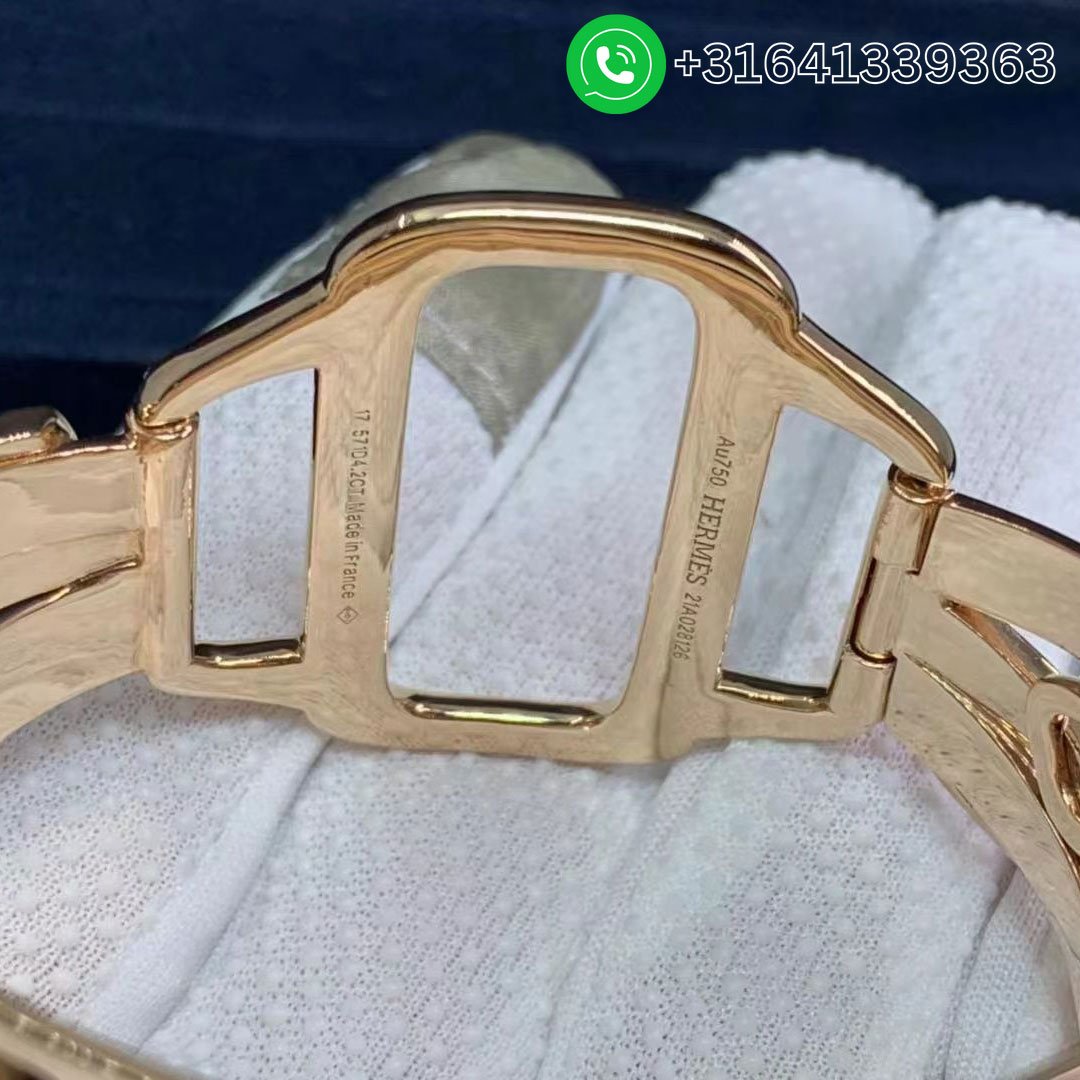 HERMÈS Alchimie 18K Rose Gold & Diamond Bracelet Cuff 4.73cts Exceptional & RARE - Image 6