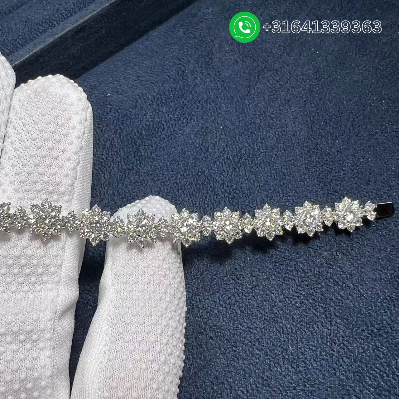 Harry Winston Sunflower Small Platinum Diamond Bracelet BRDPNASMSF - Image 7